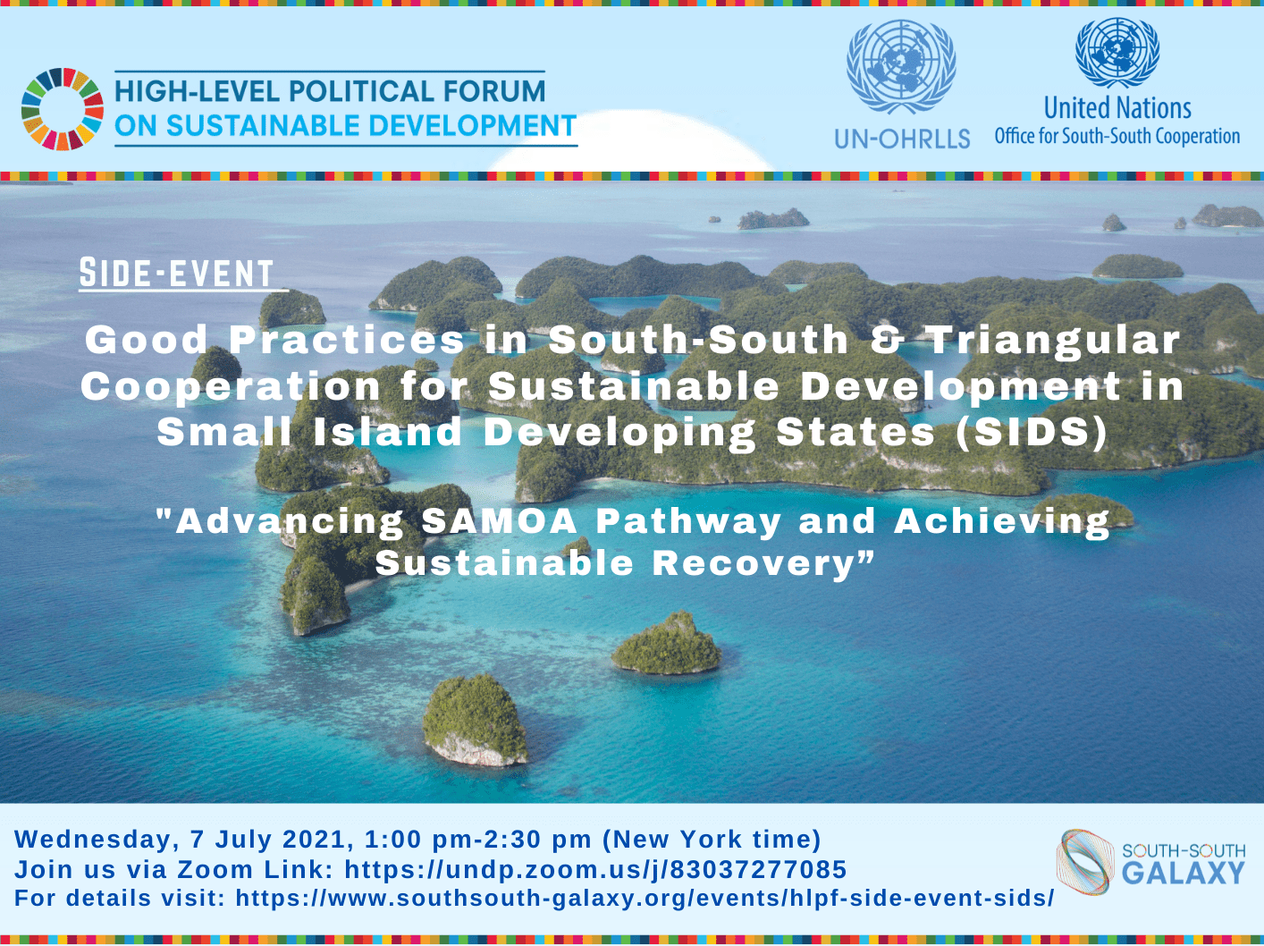 Launch of New UNOSSCUNOHRLLS SIDS Good Practices Publication at HLPF